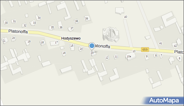 Hodyszewo, Platonoffa Stefana, ppłk., 13, mapa Hodyszewo