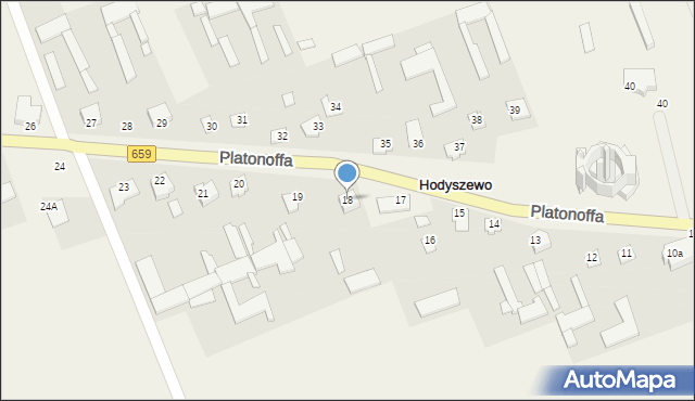 Hodyszewo, Platonoffa Stefana, ppłk., 18, mapa Hodyszewo