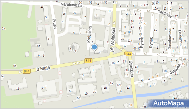 Hrubieszów, Plac Wolności, 38, mapa Hrubieszów