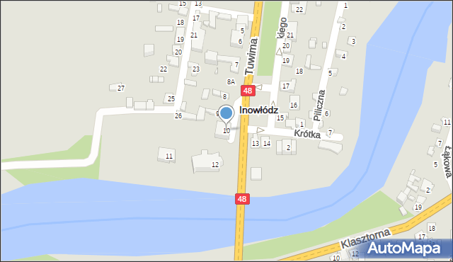Inowłódz, Plac Kazimierza Wielkiego, 10, mapa Inowłódz