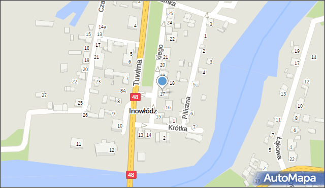 Inowłódz, Plac Kazimierza Wielkiego, 17, mapa Inowłódz