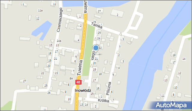 Inowłódz, Plac Kazimierza Wielkiego, 21a, mapa Inowłódz
