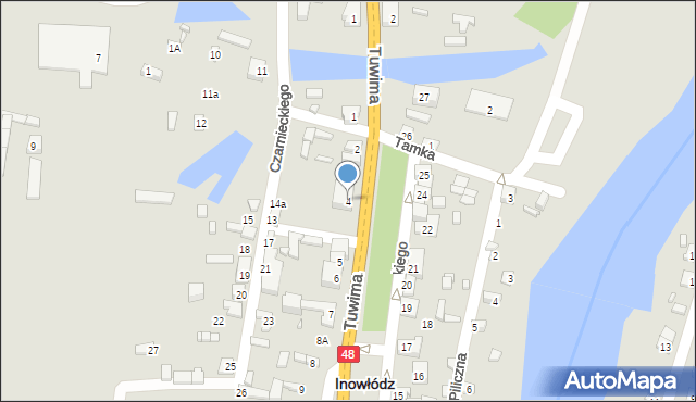 Inowłódz, Plac Kazimierza Wielkiego, 4, mapa Inowłódz