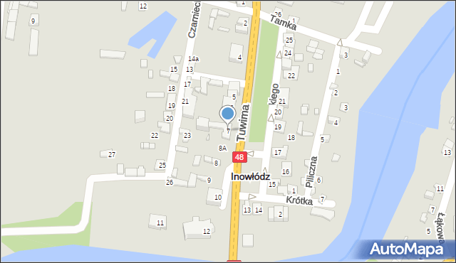 Inowłódz, Plac Kazimierza Wielkiego, 7, mapa Inowłódz
