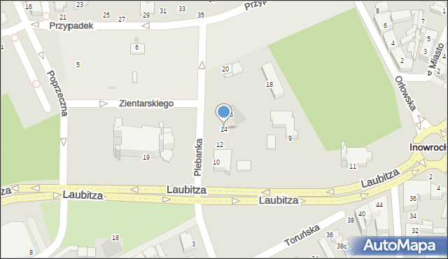 Inowrocław, Plebanka, 14, mapa Inowrocławia