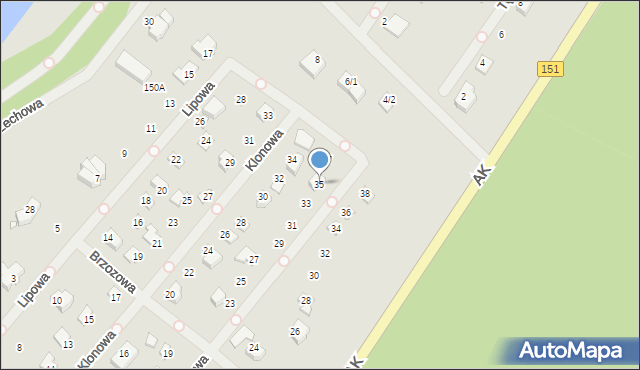 Ińsko, Platanowa, 35, mapa Ińsko