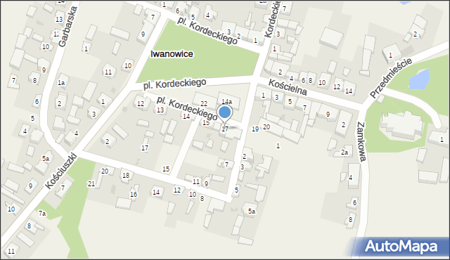 Iwanowice, Plac Kordeckiego Augustyna, ks., 17, mapa Iwanowice