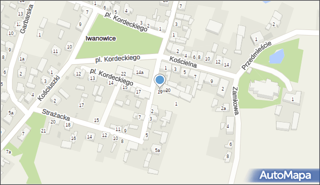 Iwanowice, Plac Kordeckiego Augustyna, ks., 19, mapa Iwanowice