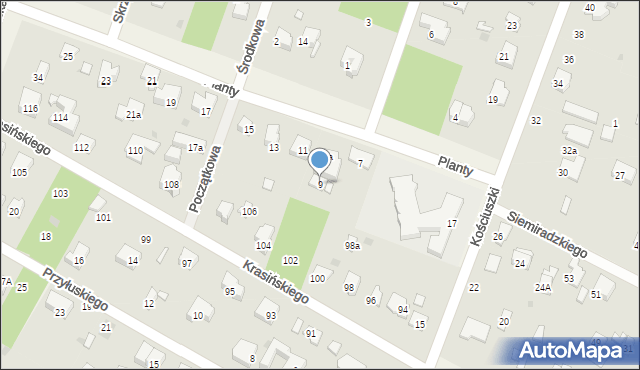 Izabelin C, Planty, 9, mapa Izabelin C