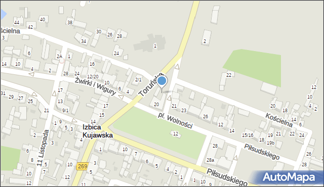 Izbica Kujawska, Plac Wolności, 21b, mapa Izbica Kujawska