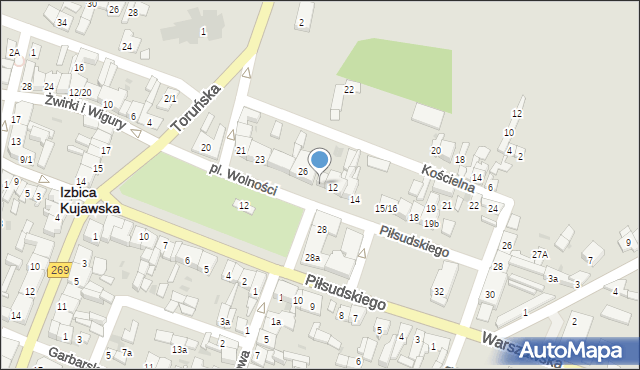 Izbica Kujawska, Plac Wolności, 27, mapa Izbica Kujawska