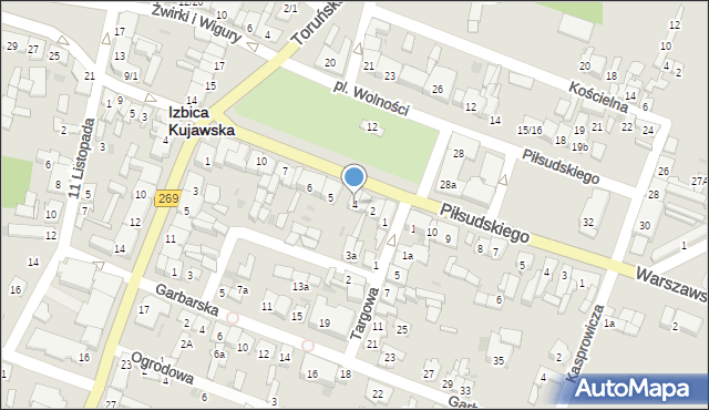 Izbica Kujawska, Plac Wolności, 4, mapa Izbica Kujawska