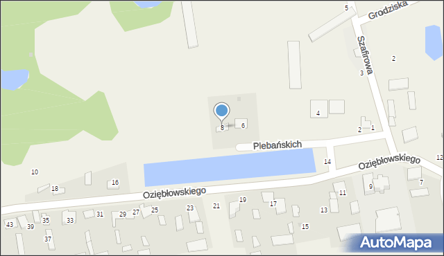 Izdebno Kościelne, Plebańskich, 8, mapa Izdebno Kościelne