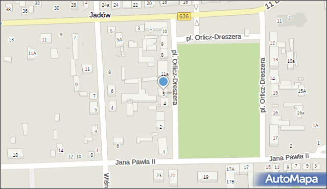 Jadów, Plac Orlicz-Dreszera Gustawa, gen., 5, mapa Jadów