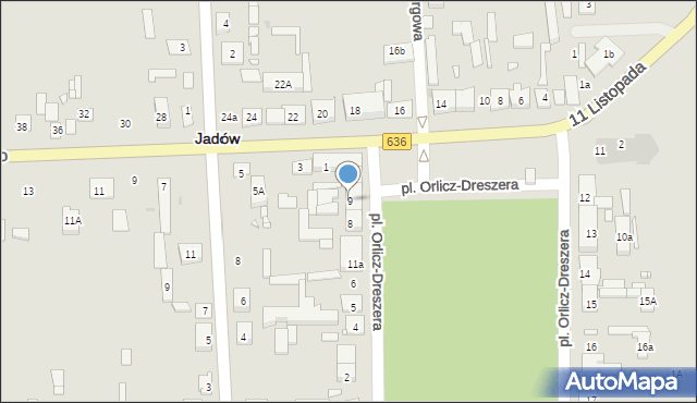 Jadów, Plac Orlicz-Dreszera Gustawa, gen., 9, mapa Jadów