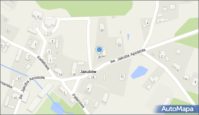 Jakubów, Plac św. Jakuba Apostoła, 18, mapa Jakubów