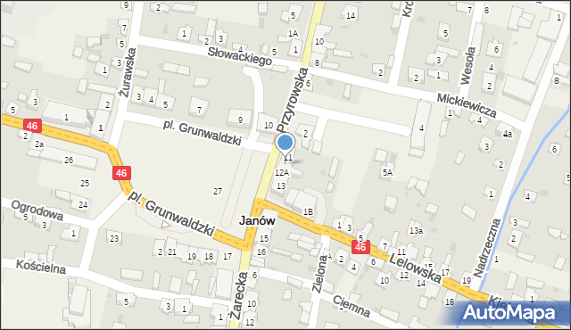 Janów, Plac Grunwaldzki, 12, mapa Janów