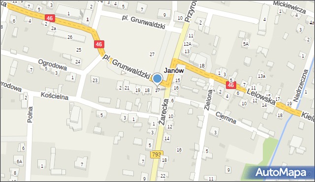 Janów, Plac Grunwaldzki, 17, mapa Janów
