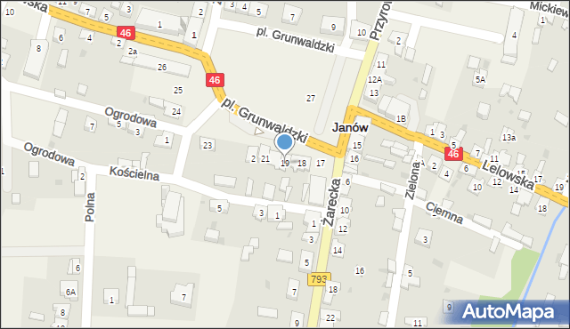 Janów, Plac Grunwaldzki, 19, mapa Janów