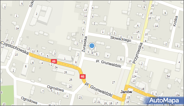 Janów, Plac Grunwaldzki, 4, mapa Janów