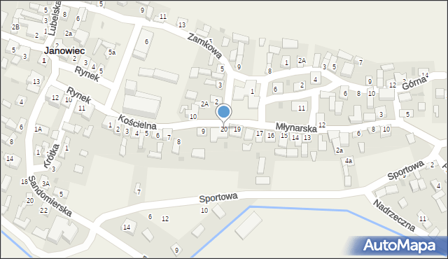Janowiec, Plac Wolności, 20, mapa Janowiec
