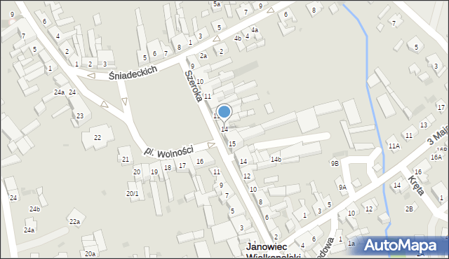 Janowiec Wielkopolski, Plac Wolności, 14, mapa Janowiec Wielkopolski