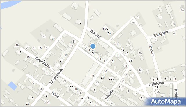 Janowo, Plac Kościuszki Tadeusza, gen., 5, mapa Janowo