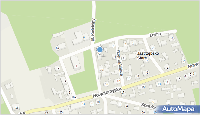 Jastrzębsko Stare, Plac Kościelny, 8, mapa Jastrzębsko Stare