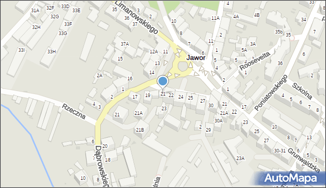 Jawor, Plac Wolności, 21, mapa Jawor