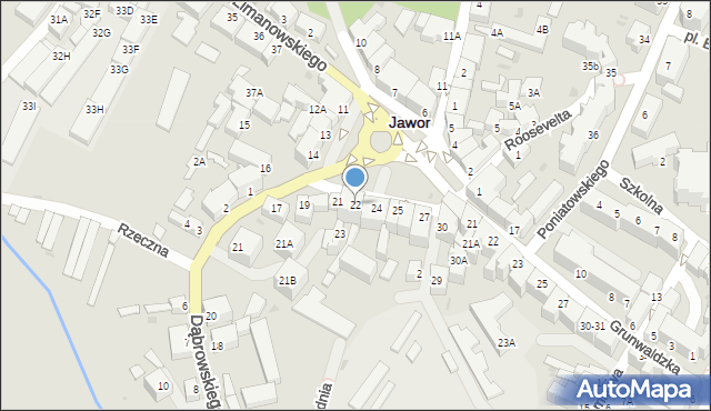 Jawor, Plac Wolności, 22, mapa Jawor