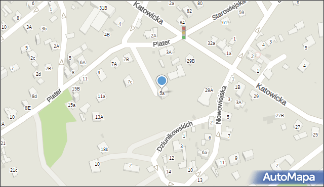 Jaworzno, Plater Emilii, 5a, mapa Jaworzno