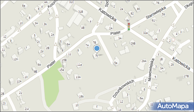 Jaworzno, Plater Emilii, 7c, mapa Jaworzno