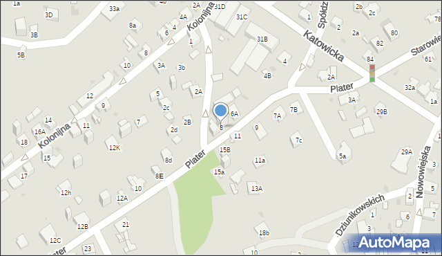 Jaworzno, Plater Emilii, 8, mapa Jaworzno