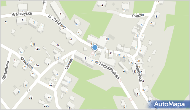 Jedlina-Zdrój, Plac Zdrojowy, 1, mapa Jedlina-Zdrój