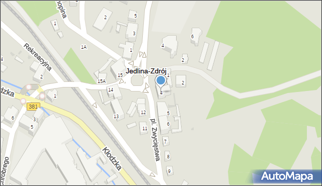 Jedlina-Zdrój, Plac Zwycięstwa, 4, mapa Jedlina-Zdrój