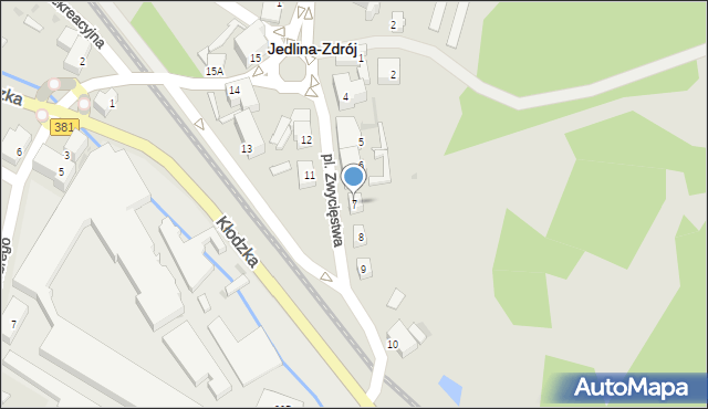 Jedlina-Zdrój, Plac Zwycięstwa, 7, mapa Jedlina-Zdrój