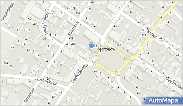 Jędrzejów, Plac Kościuszki Tadeusza, gen., 13, mapa Jędrzejów