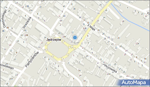 Jędrzejów, Plac Kościuszki Tadeusza, gen., 23, mapa Jędrzejów