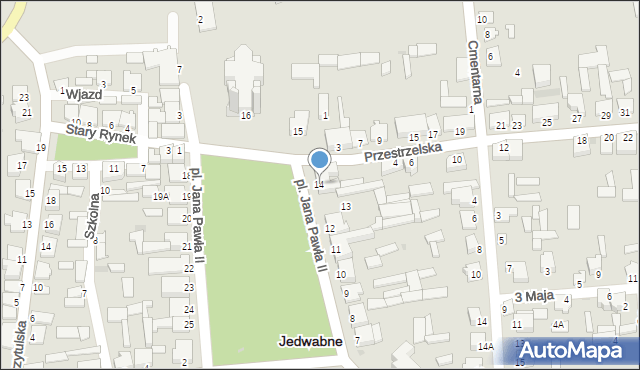 Jedwabne, Plac Jana Pawła II, 14, mapa Jedwabne