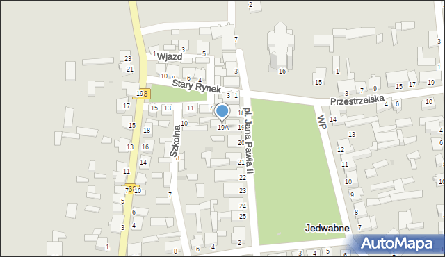 Jedwabne, Plac Jana Pawła II, 19A, mapa Jedwabne