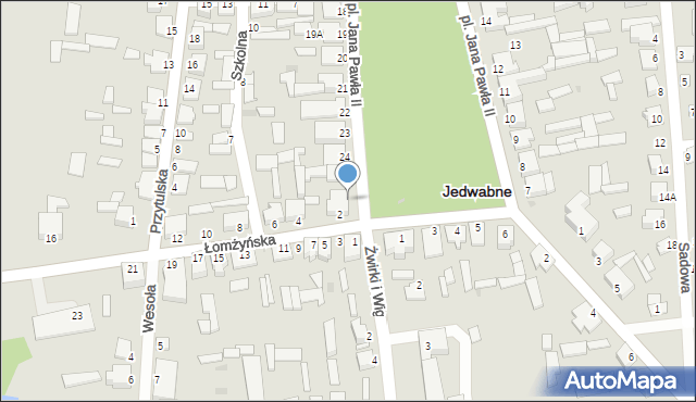 Jedwabne, Plac Jana Pawła II, 26, mapa Jedwabne