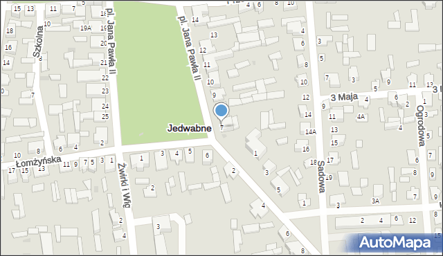 Jedwabne, Plac Jana Pawła II, 7, mapa Jedwabne