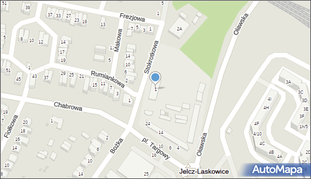 Jelcz-Laskowice, Plac Targowy, 1, mapa Jelcz-Laskowice