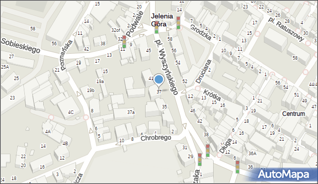 Jelenia Góra, Plac Wyszyńskiego Stefana, ks. kard., 37, mapa Jelenia Góra