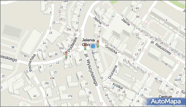 Jelenia Góra, Plac Wyszyńskiego Stefana, ks. kard., 58, mapa Jelenia Góra