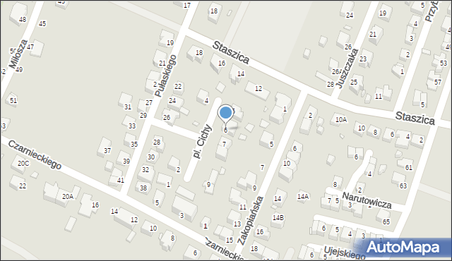 Jelenia Góra, Plac Cichy, 6, mapa Jelenia Góra