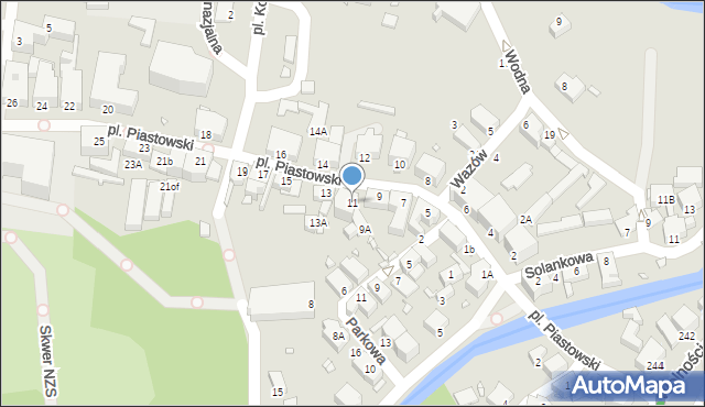 Jelenia Góra, Plac Piastowski, 11, mapa Jelenia Góra