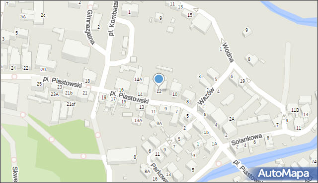 Jelenia Góra, Plac Piastowski, 12, mapa Jelenia Góra