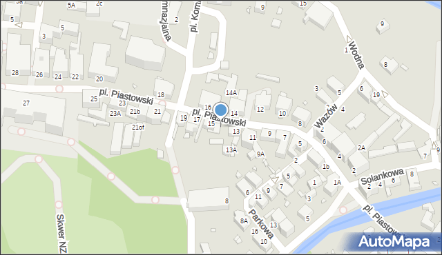 Jelenia Góra, Plac Piastowski, 15B, mapa Jelenia Góra