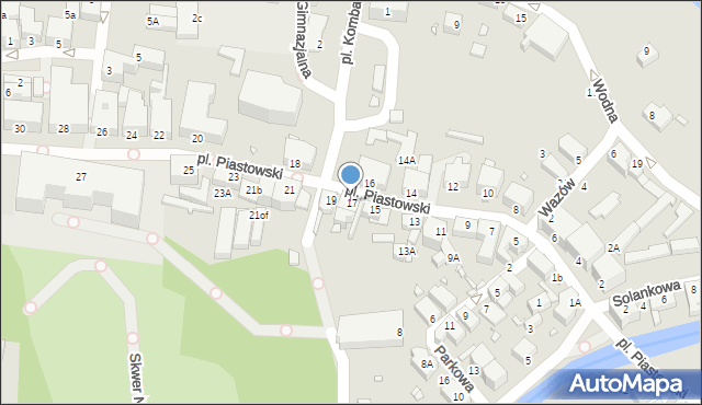 Jelenia Góra, Plac Piastowski, 17, mapa Jelenia Góra